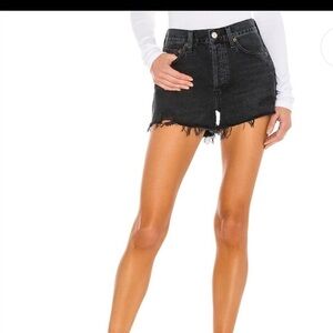 AGOLDE Black Denim Shorts Size 25